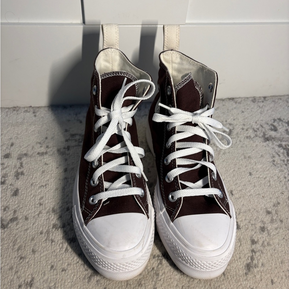 Custom Brown High Top Converse